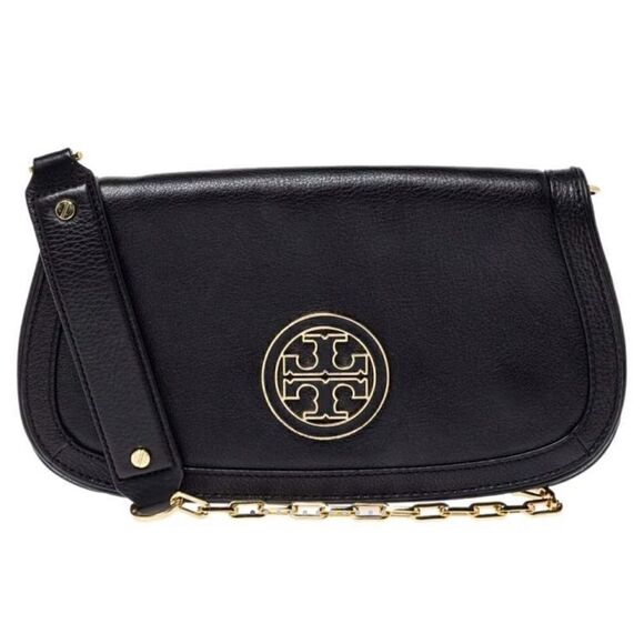 Tory Burch Black Leather Britten Crossbody Bag- No strap - Picture 1 of 10